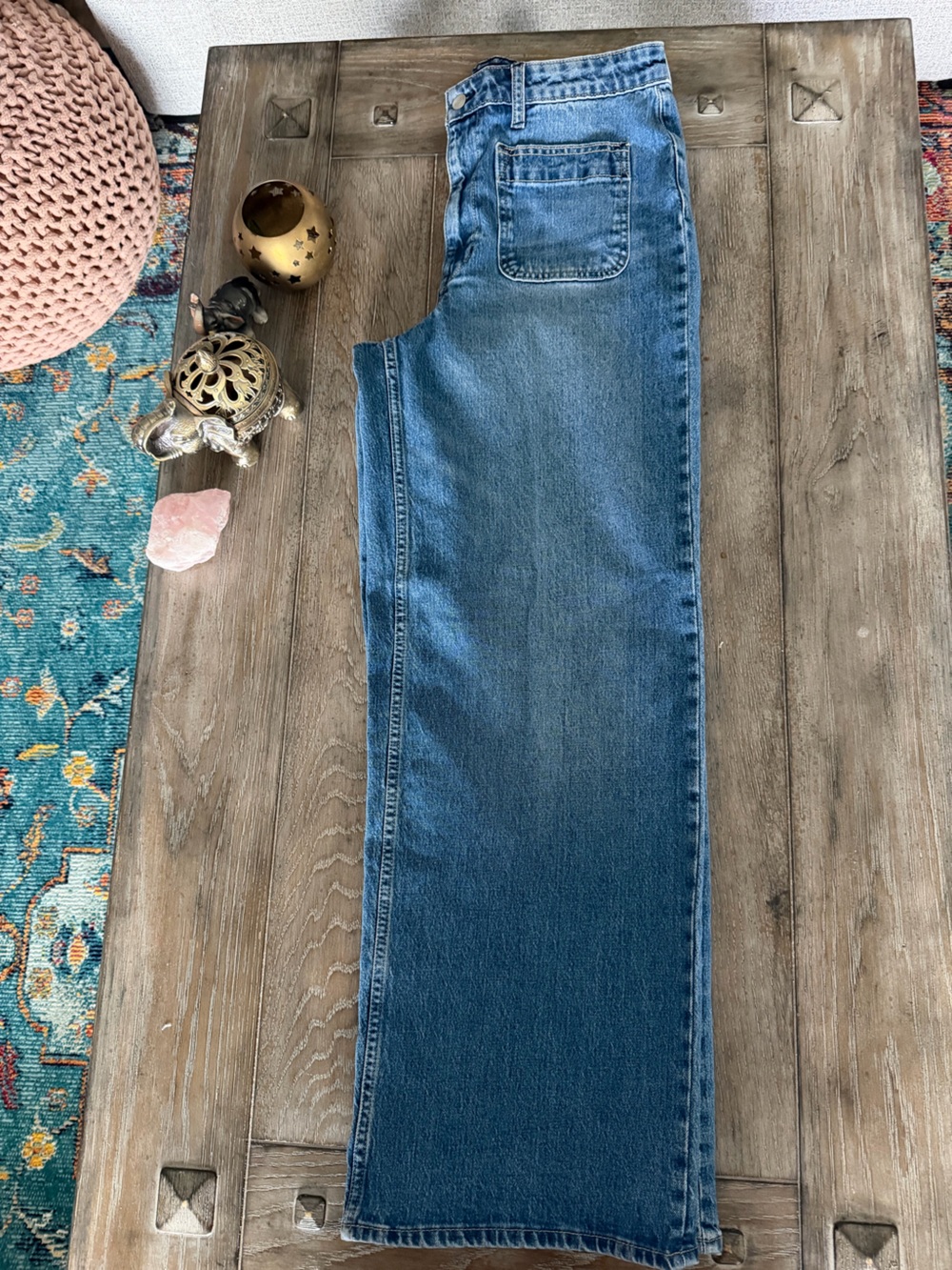 Free Assembly Blue Jeans with Patch Pockets - Picture 10 of 11